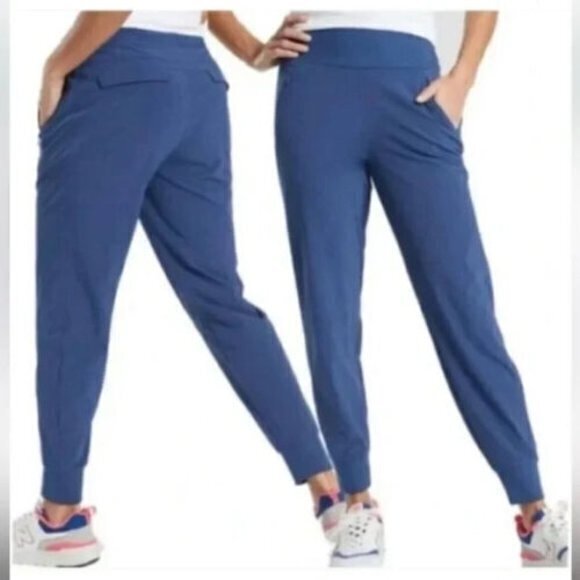 Athleta Soho Jogger Pants Blue Stretch Pull On Athleisure Women's Plus Size 16 - Picture 2 of 10